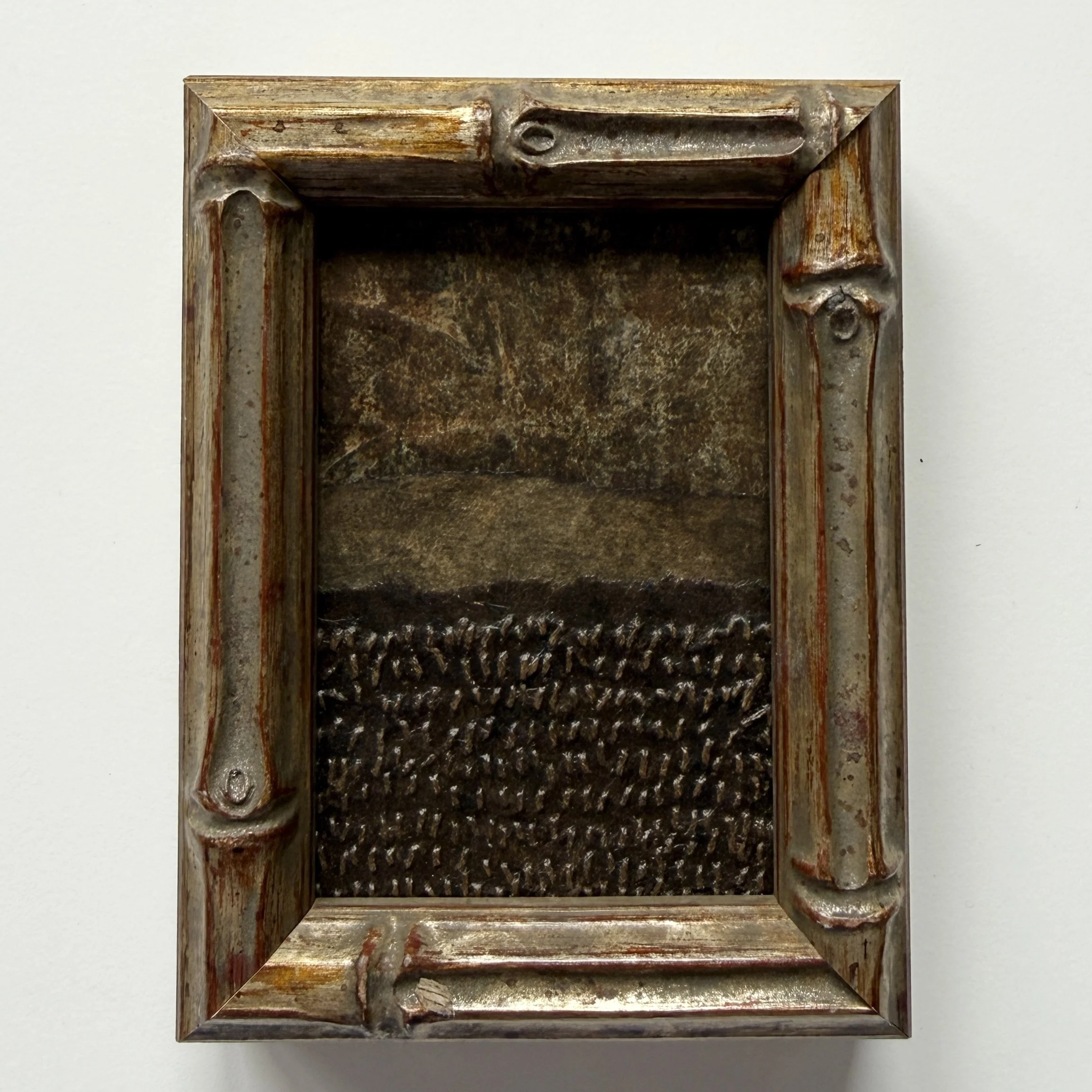  ACRYLIC PAINTING WITH EMBROIDERY&nbsp;  3 1/2” x 4 1/2”       