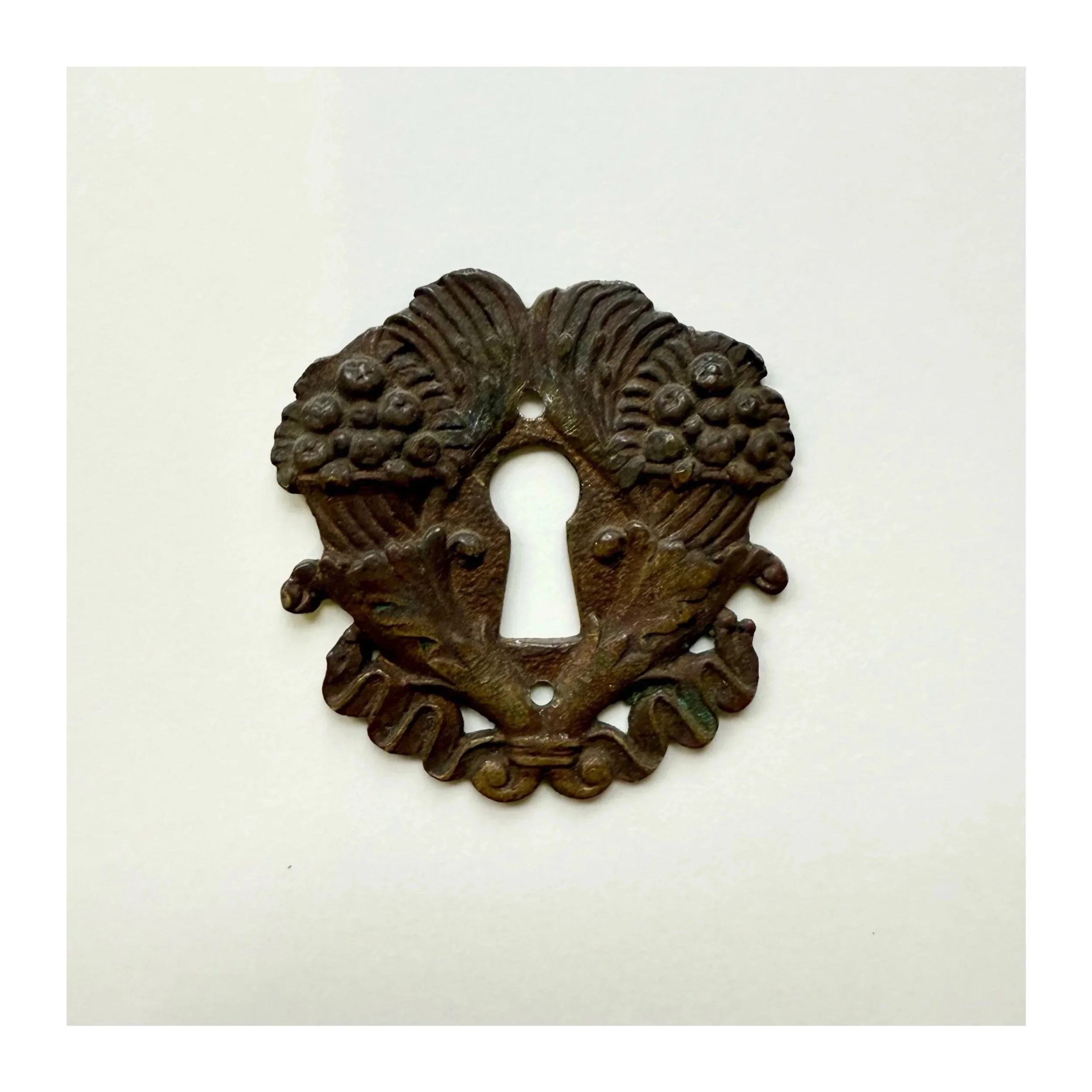  VINTAGE KEY PLATE FROM PARIS  2 1/4 “ x 2 1/4”       