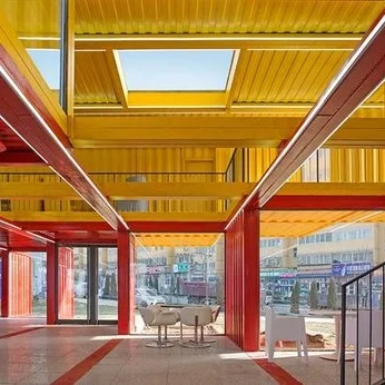 container pavilion lets it all hang out