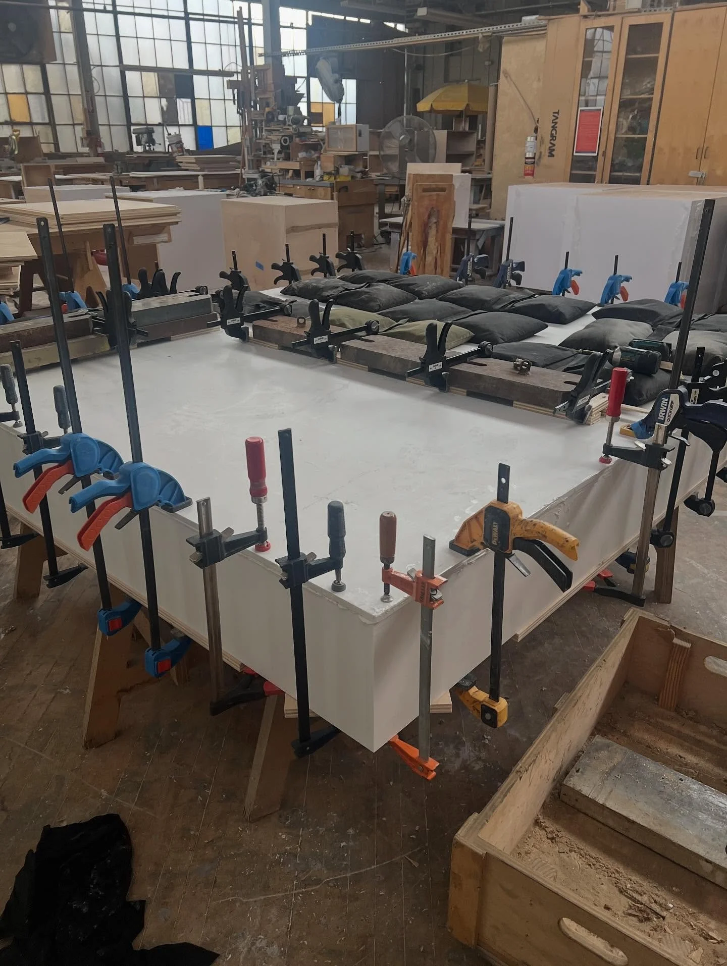 Clamped up over these Corian Platforms for a BIG opening!