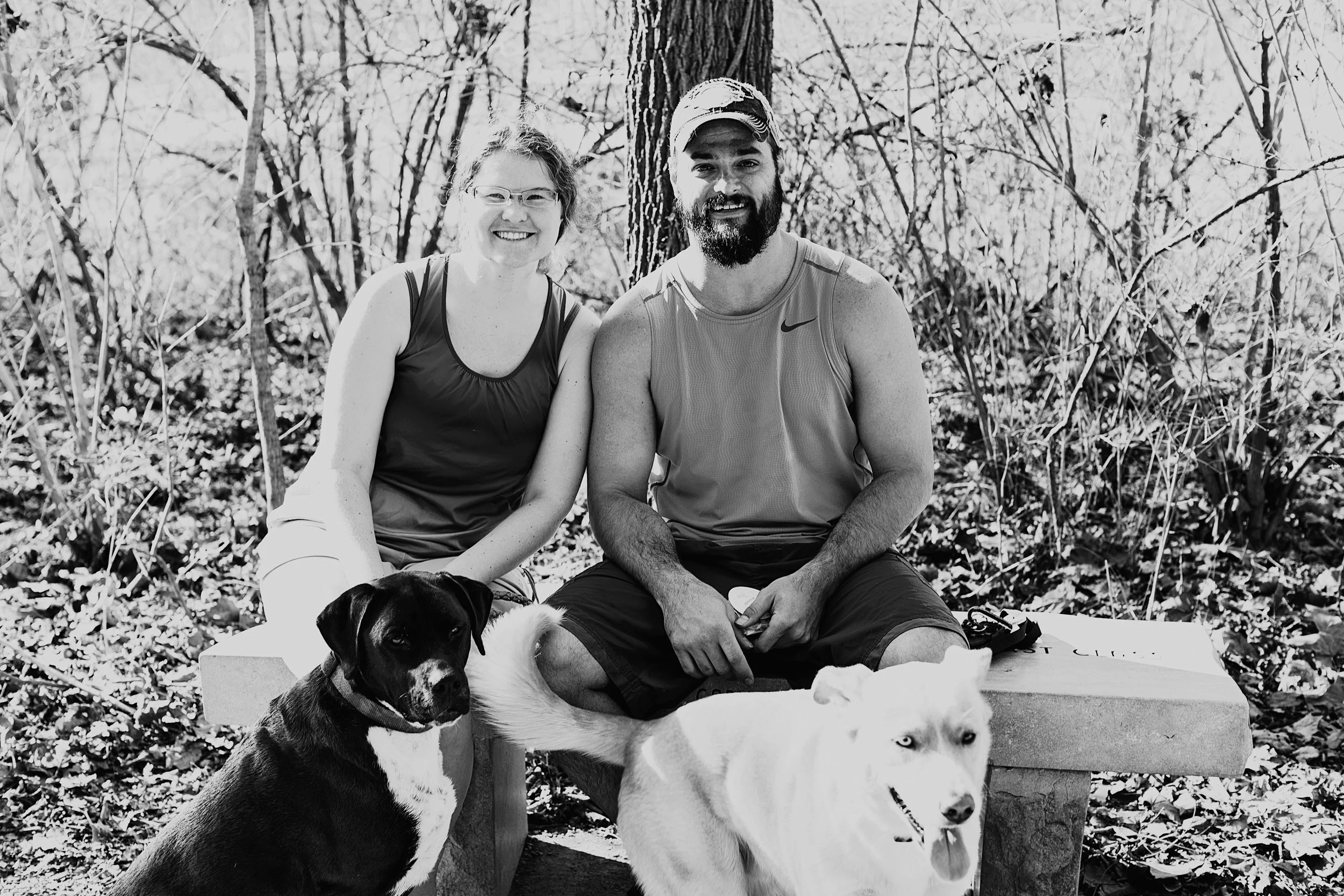Two sweet people with their lovely dogs. Forgive me, sweet people....I forgot to ask for your names! Regardless, keep smiling and loving people! 