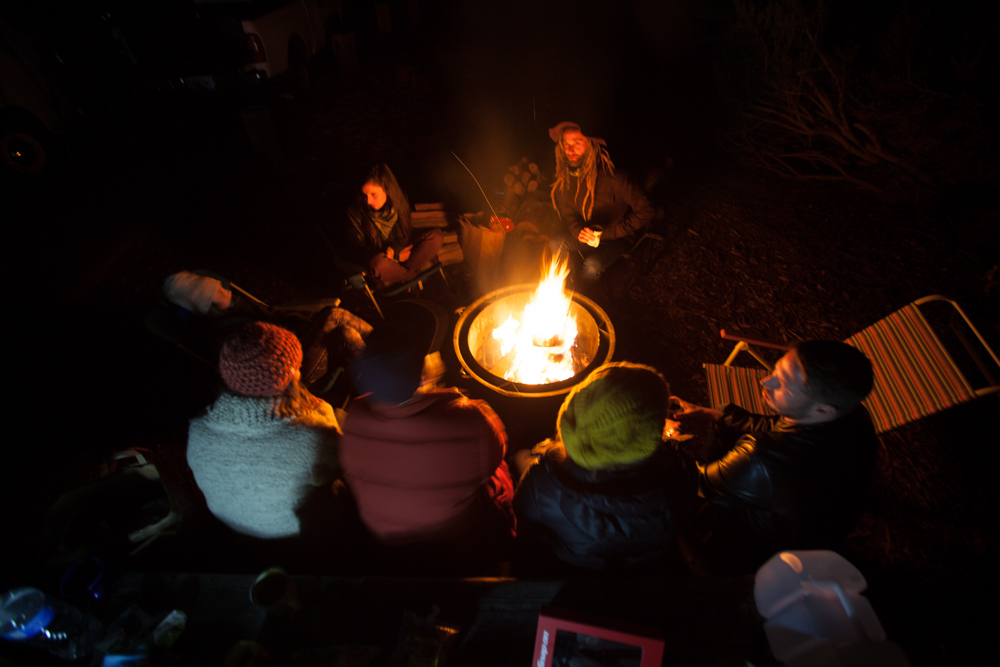 Everyone kept really close to the fire, intrigued with ideas. 