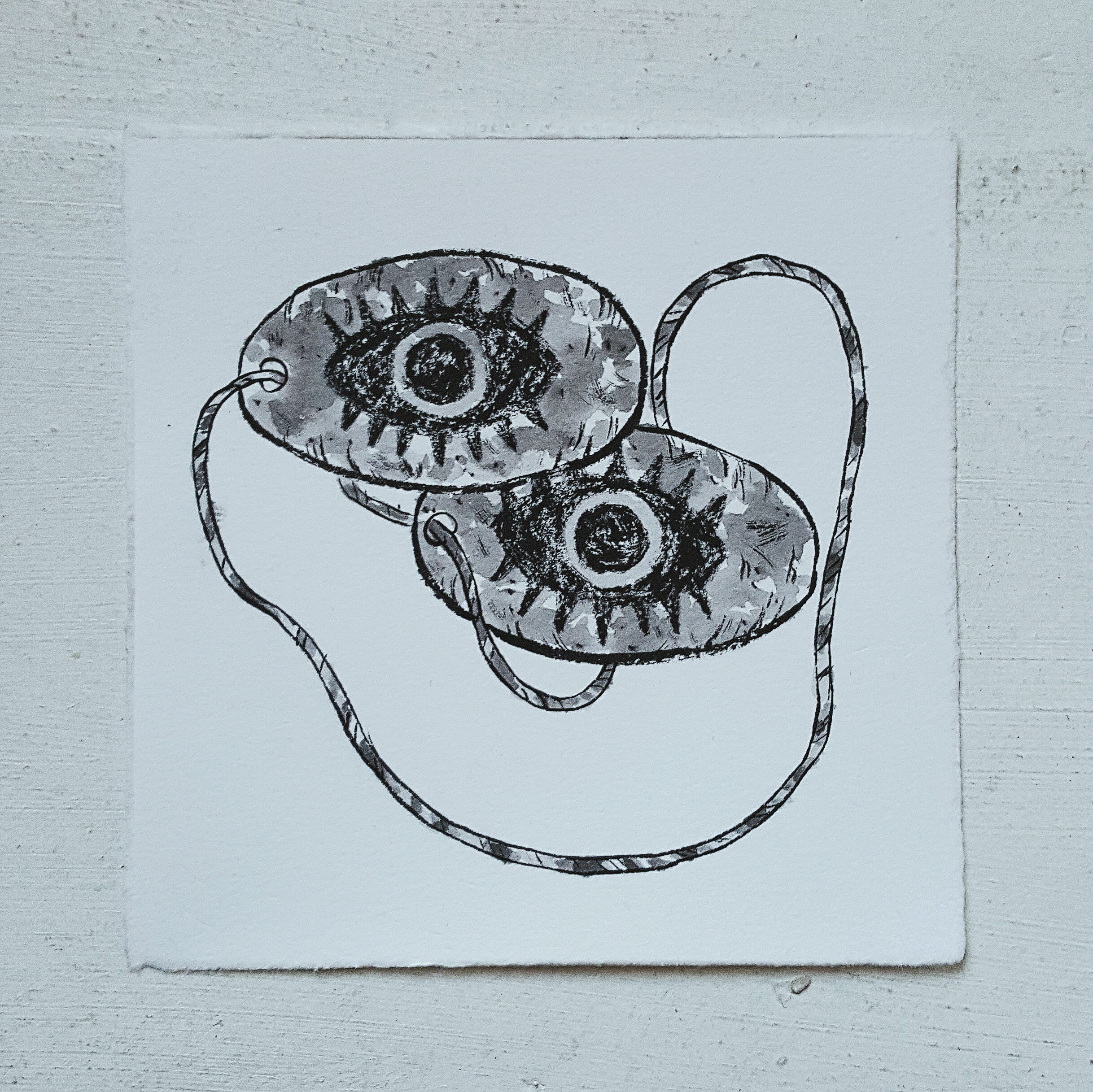 Inktober No. 8, Stone Eyes - stone eyes allow a magician to see strings of fate connecting individuals, moving backward, and forward through time. The eyes must be painted with the blood of a willing seer.