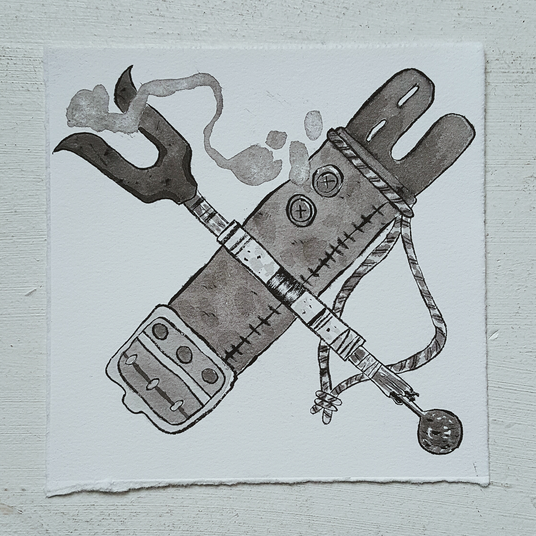Inktober No. 22, Novice Magician's Wand - A basic wand, free of enchantments and elemental augmentations. It is a sturdy, reliable, and modest weapon for the beginning magician.