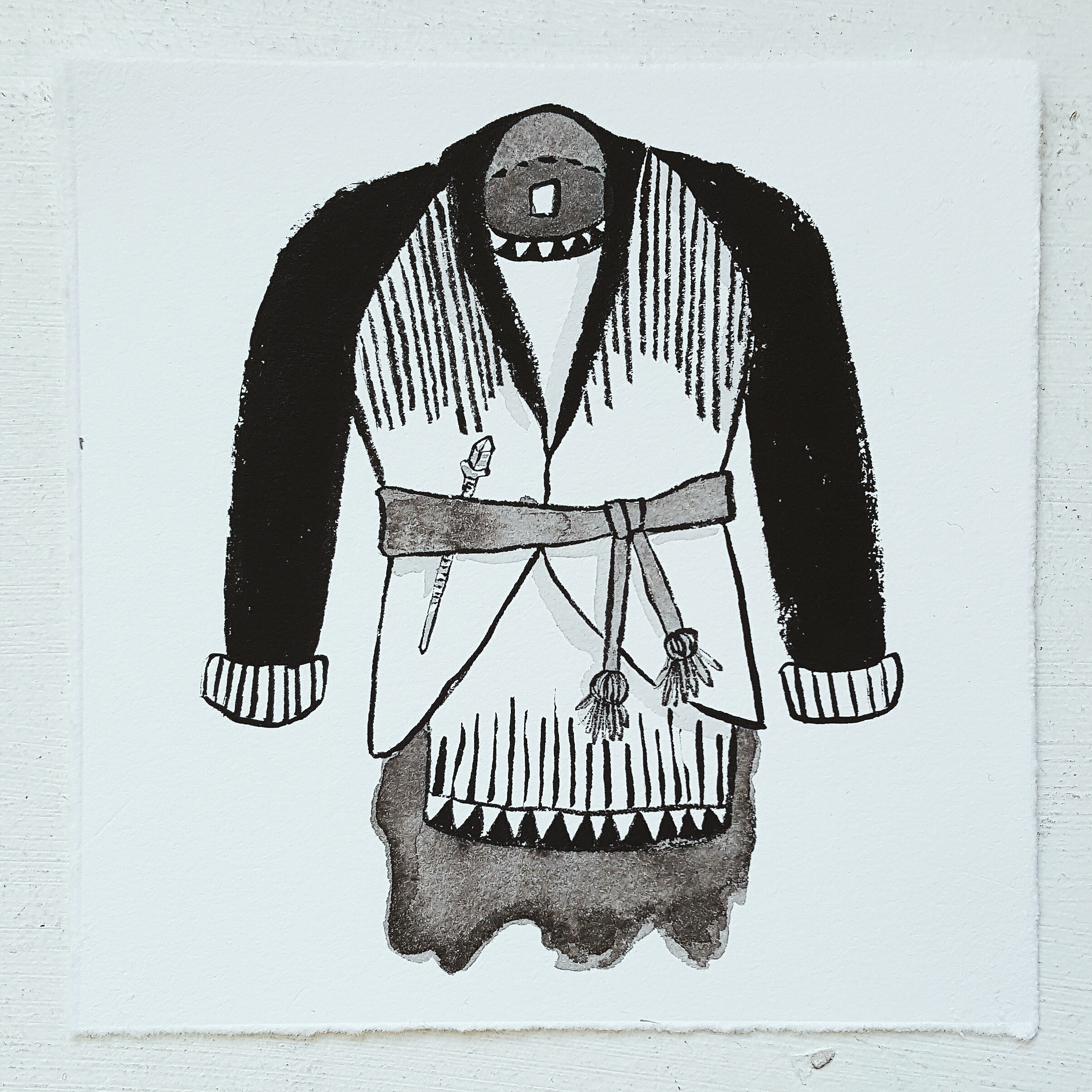 Inktober No. 30, Novice Magician's Robes - A set of basic light armor for the initiate into the mystery schools.