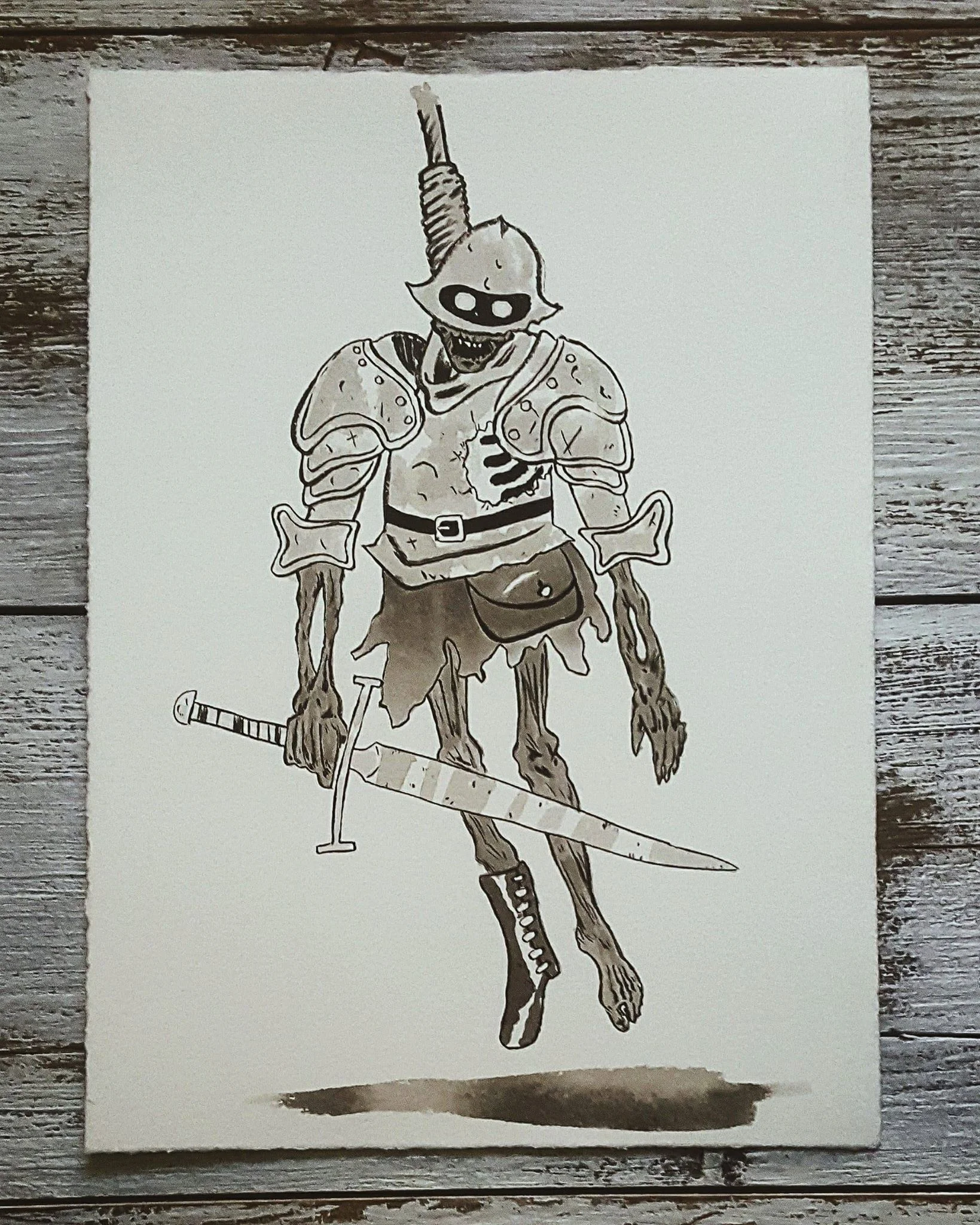 A Knight a Day No. 32, The Hanged Knight - Solomon tried to thwart a military coupe and protect his king. When he was defeated by the rebels, they hanged him from the highest tower in the castle. Now he haunts the halls, trying even in death to keep the king safe.