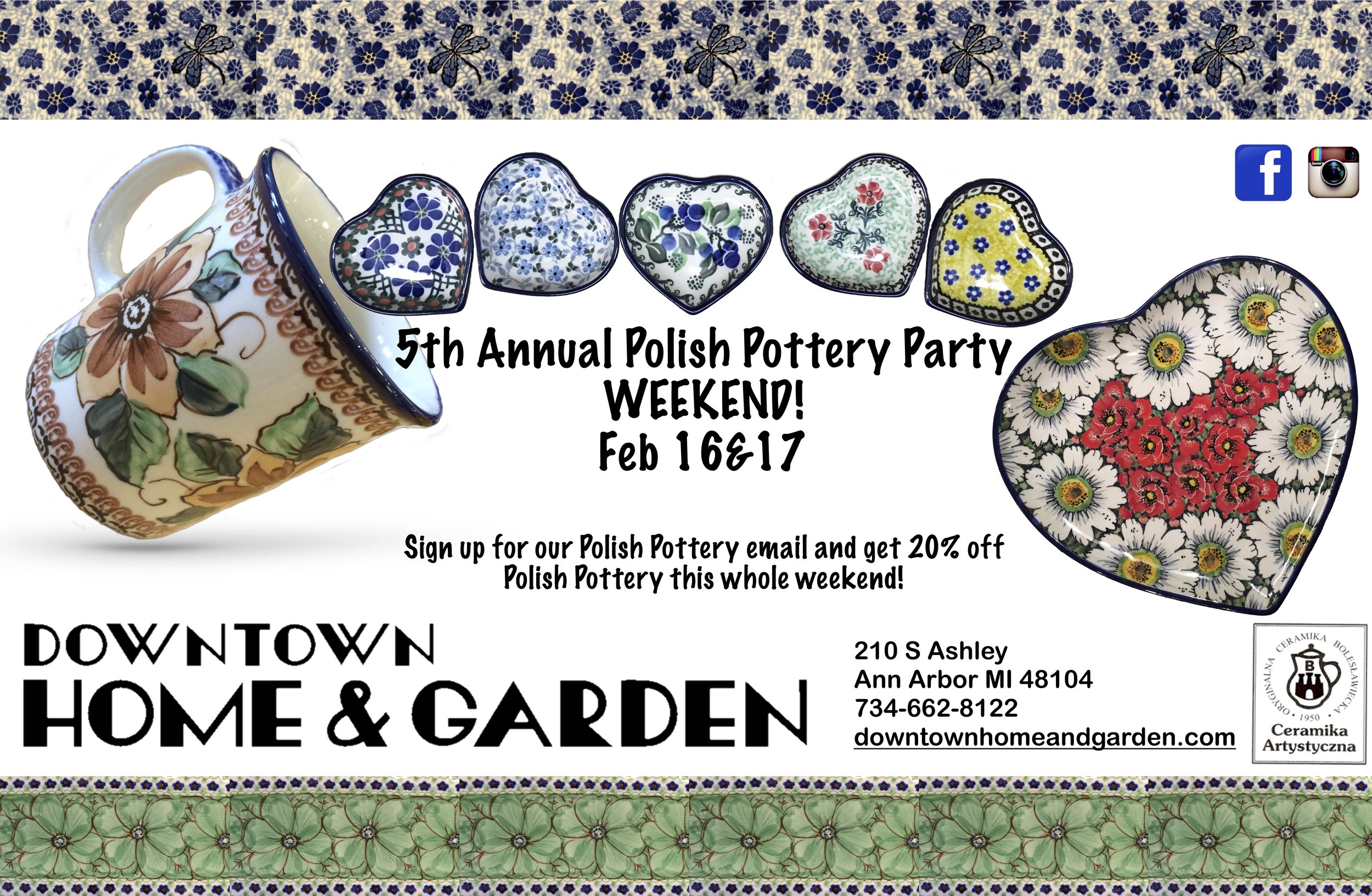 5th Annual Polish Pottery Party Weekend Downtown Home Garden