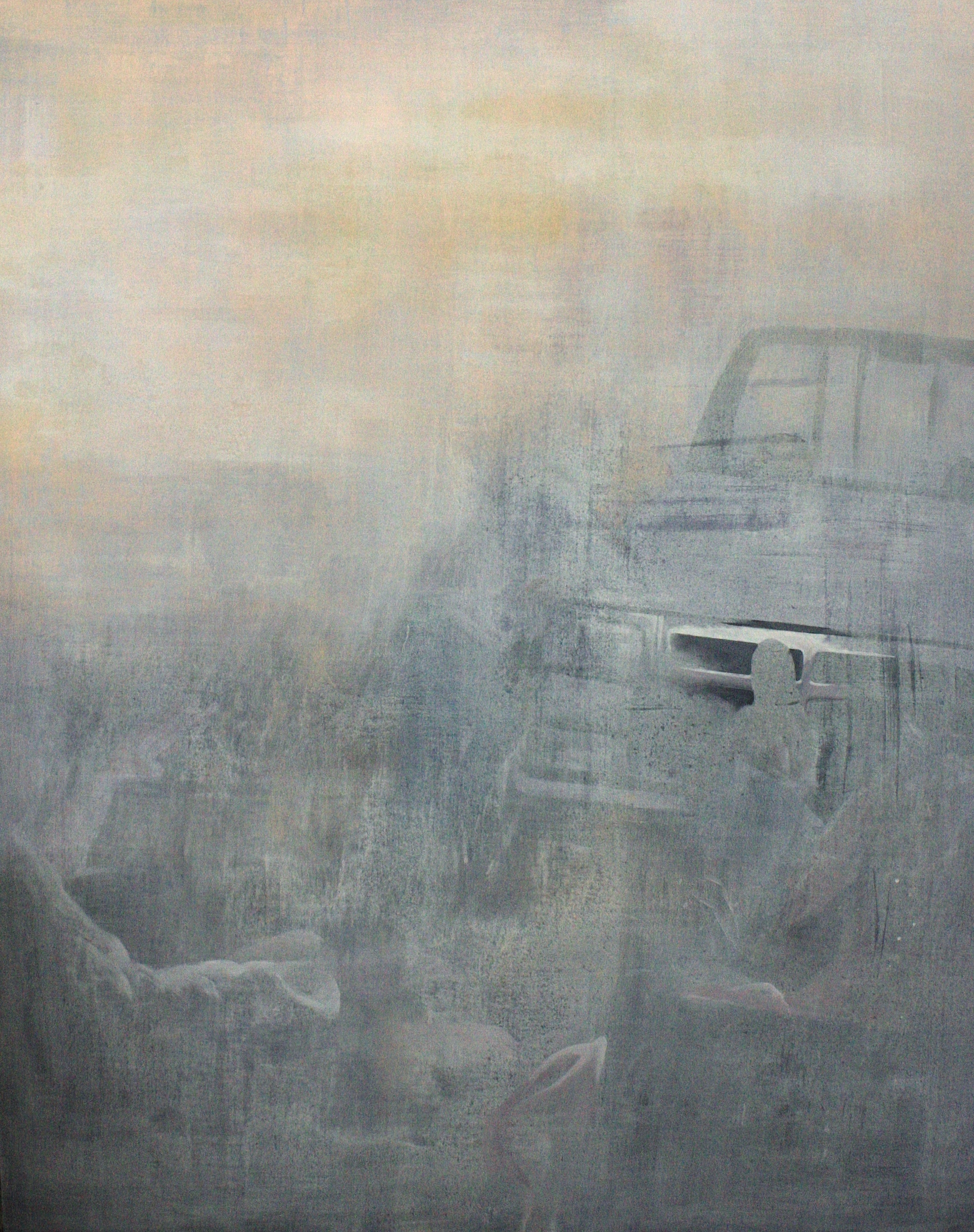 the grown-ups are talking now, acrylic on braced wood panel, 48" x 60", 2016. 