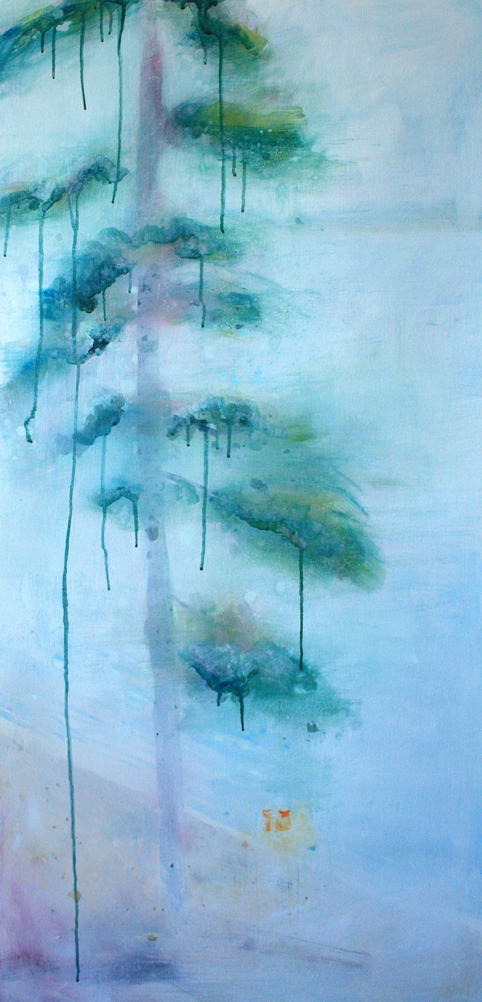 A Different Jack Pine, acrylic on braced wood panel, 24" x 48", 2017. (available)