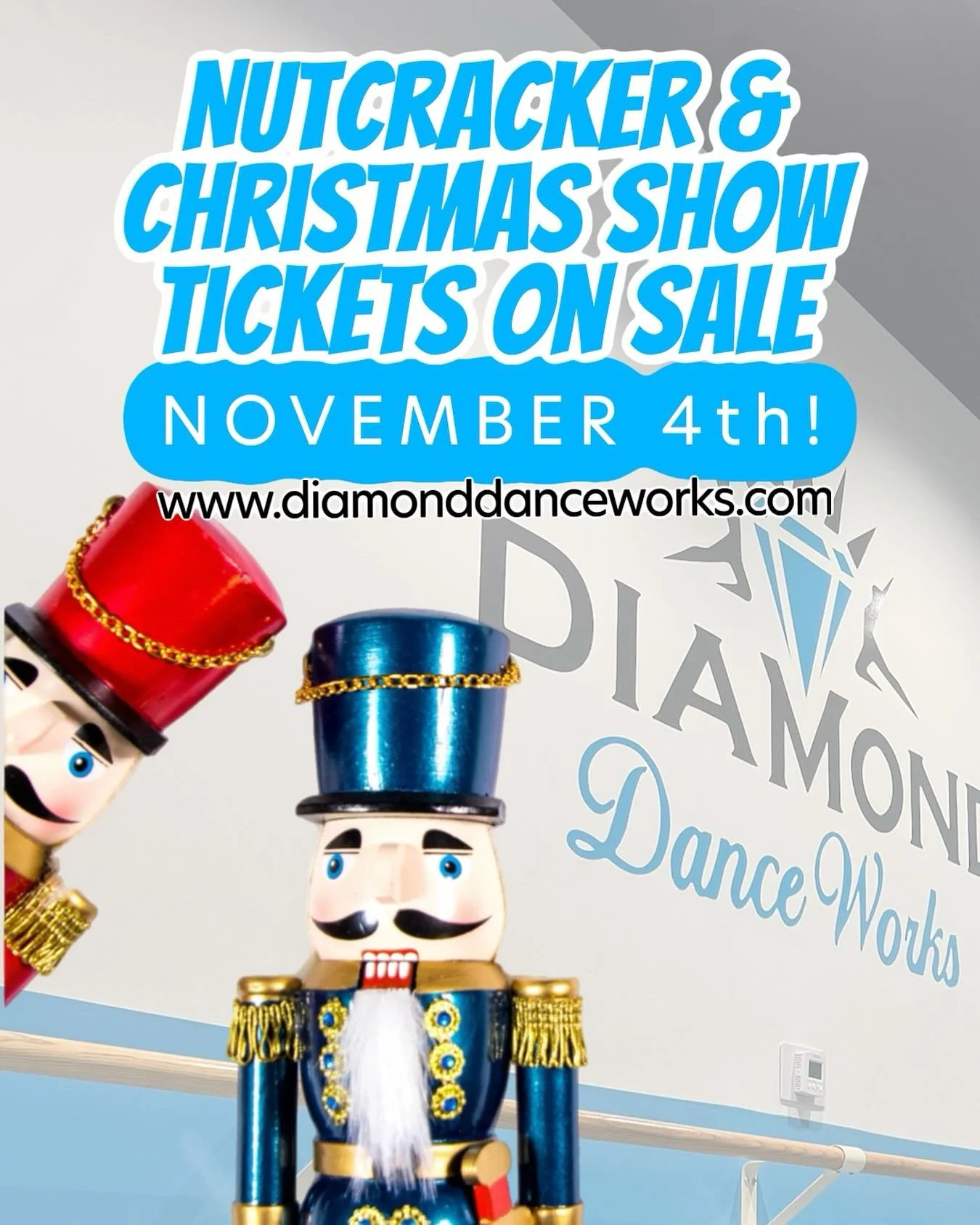 Mark your calendars! Nutcracker and Christmas Show tickets go on sale November 4th!! ππΌπ
NOVEMBER 22nd PERFORMANCES:
π©° Nutcracker Shows at 11:00am and 2:00pm
π Christmas Show at 4:30pm
#diamonddanceworks #nutcracker #christmasshow #holidays #d
