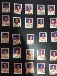 Autographed cards from games in mid '80's. 