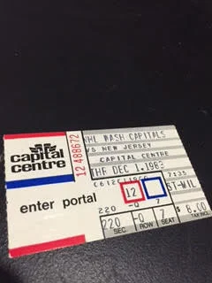 Ticket stub from first Caps game we went to.