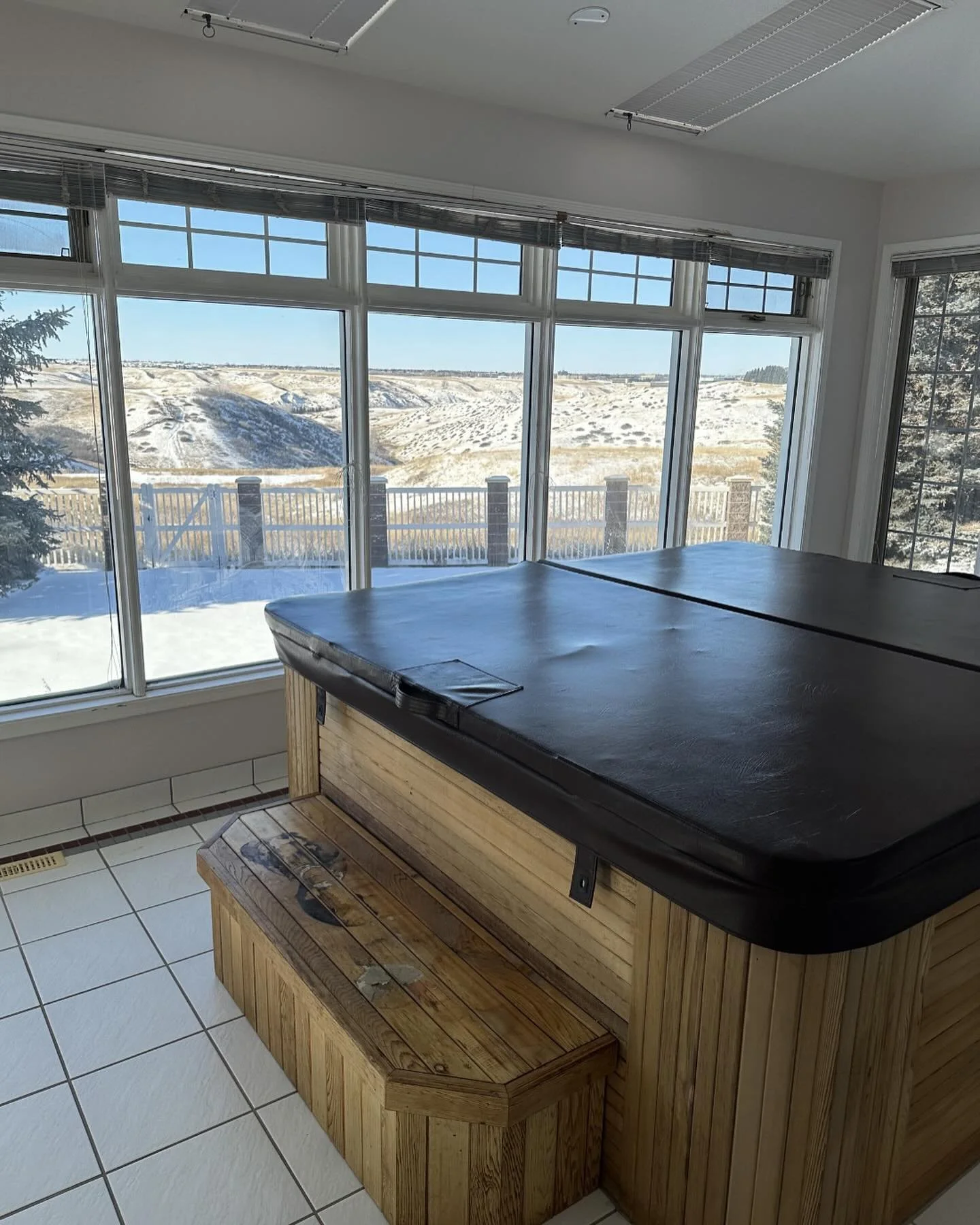 We love a good before and after ✨ This renovation is one of the biggest transformations we have ever done. We will be sharing more of this project over the next few weeks. The sunroom shown here was converted from an unused hot tub room to a stunning