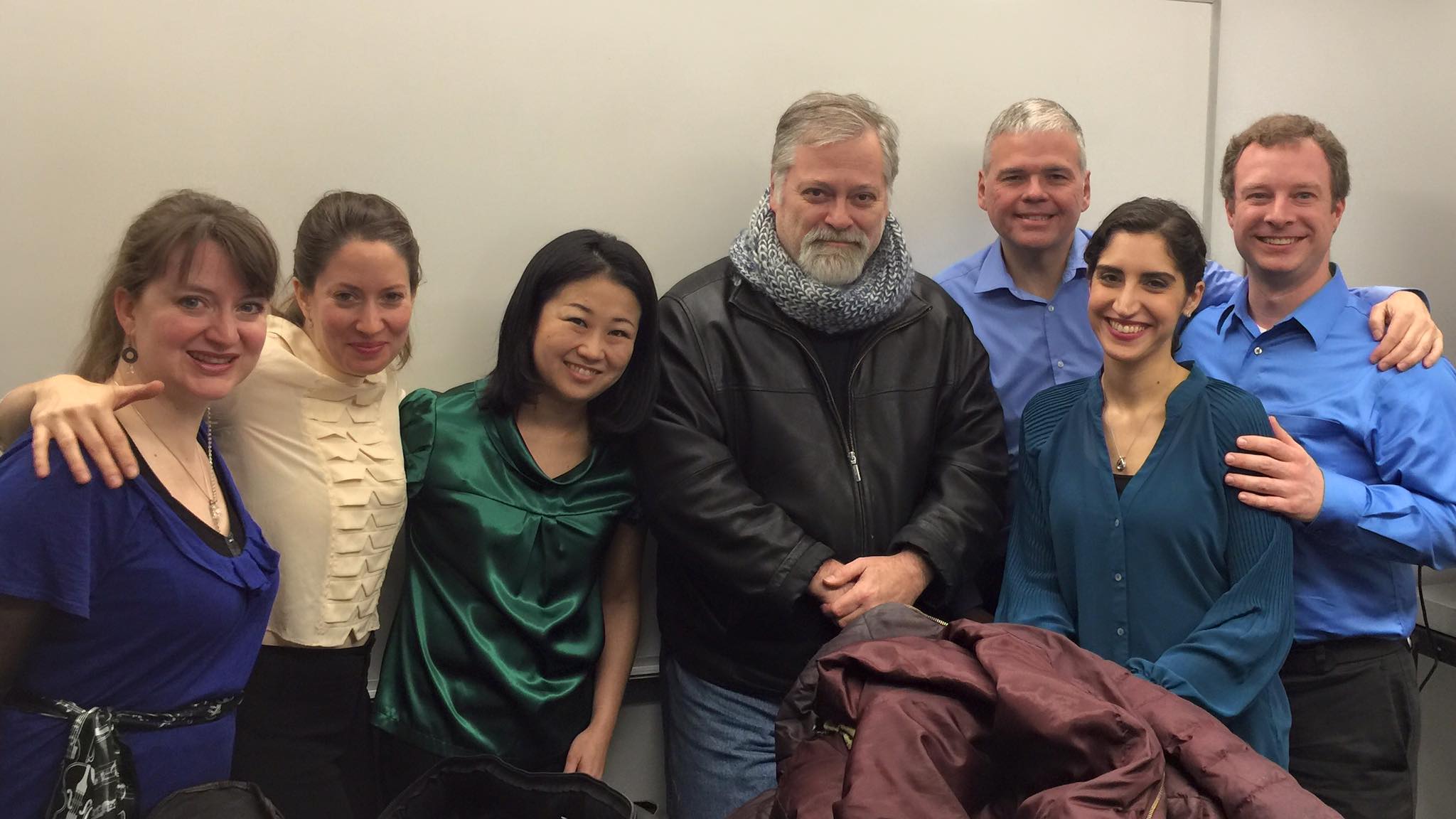 At the Tenri Cultural Institute premiere in February 2016 : Naho Parrini, Jeremy Blanden, Nikki Federman, Margalit Cantor, Rebekah Griffin Greene, Daron Hagen, Marc Peloquin.