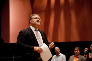 Lecturing on Tchaikovsky's operas for the Russian Opera Workshop in 2015.
