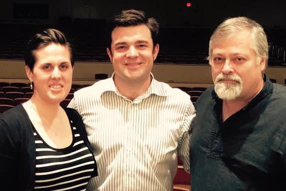 Victoria Vargas, Michael Christie, and Hagen during rehearsals of Symphony No. 5.