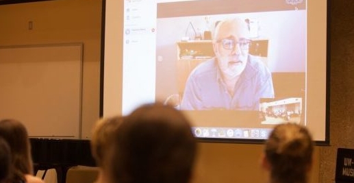 Teaching at the Fresh Inc Festival via Skype.