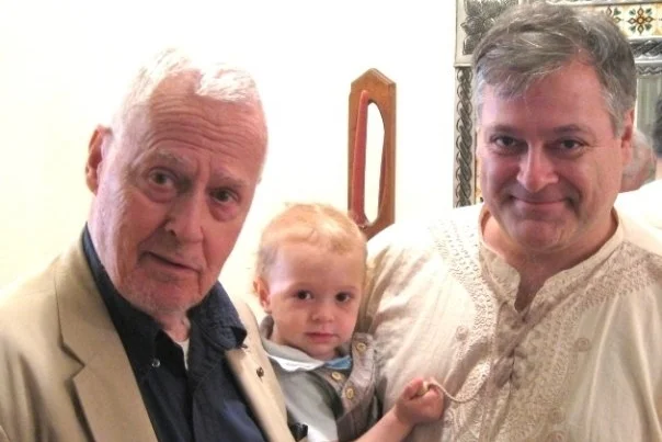 Ned Rorem and Daron Hagen with Daron's son.
