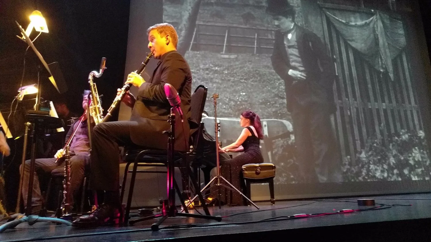 Chamber Music on the Fox performs Hagen’s score to “The Tramp” as part of the Elgin Film Festival in September 2017.
