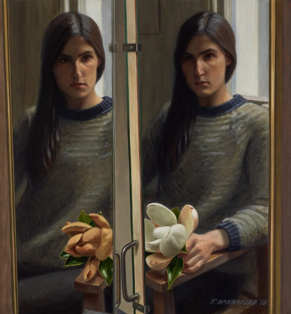 Tsering Hannaford - Self-portrait with magnolia