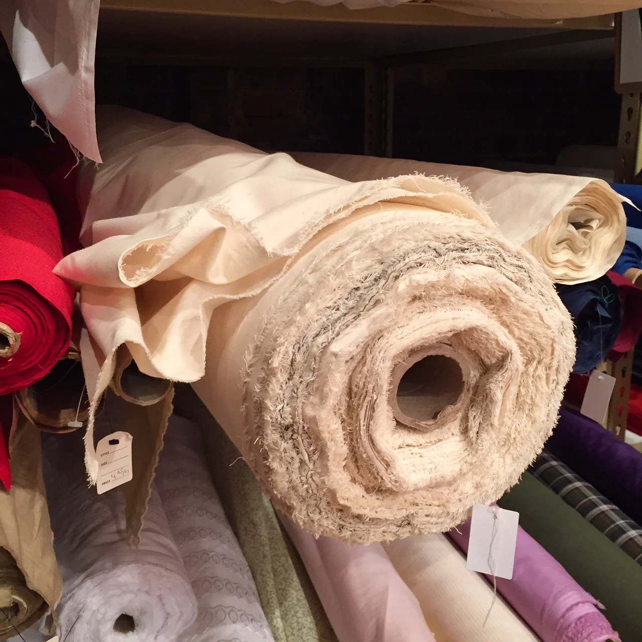 90'' double wide muslin $7.95/m