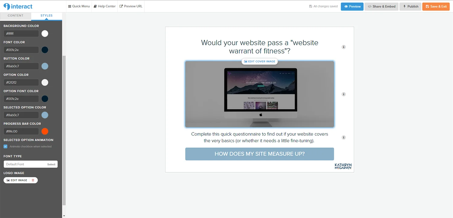 Full screen view