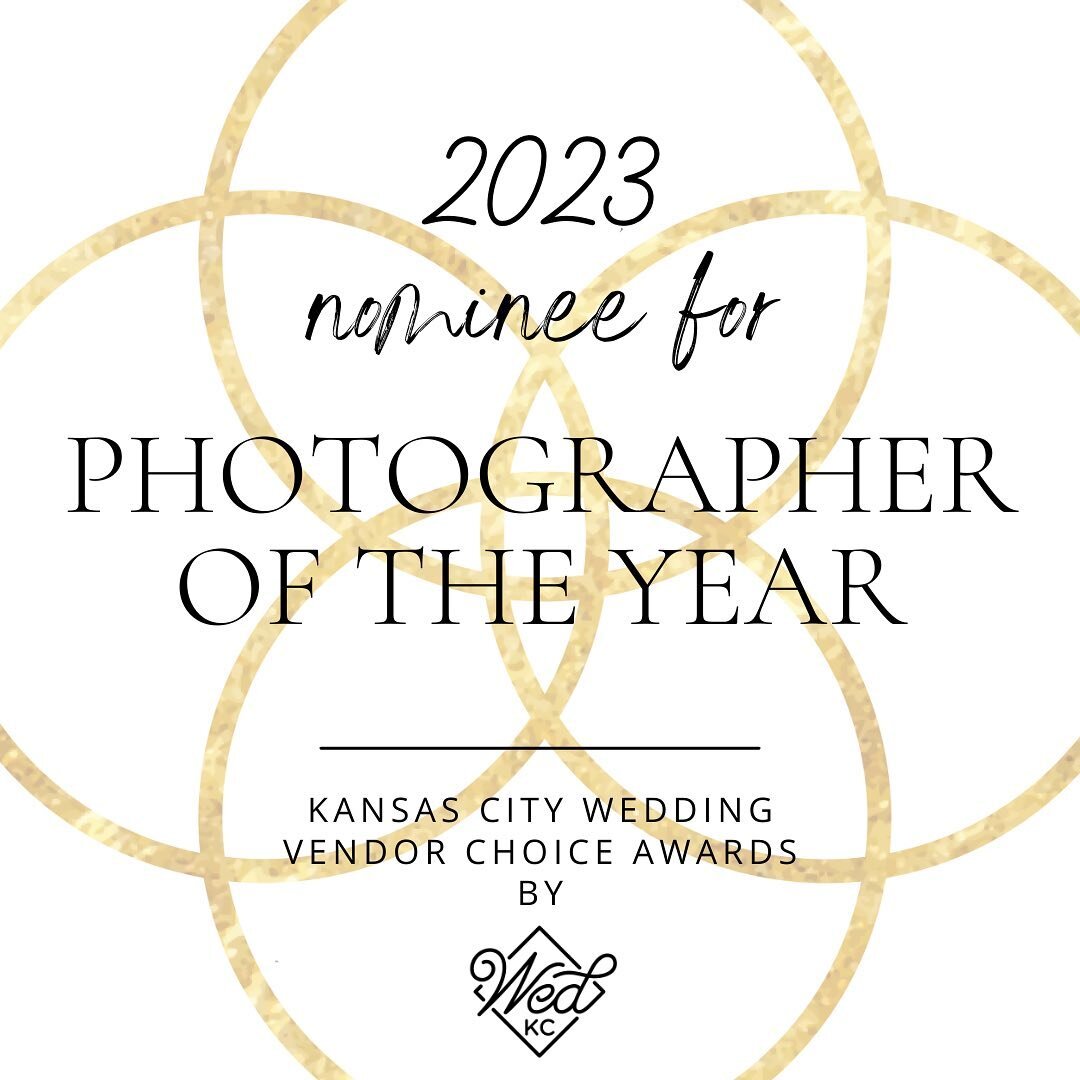 I’m so honored to be nominated for Photographer of the Year!  I’m so grateful to each on of my clients and fellow vendors that have trusted and supported me this year. You all are seriously the best!
 #wedkc #bride #photographeroft