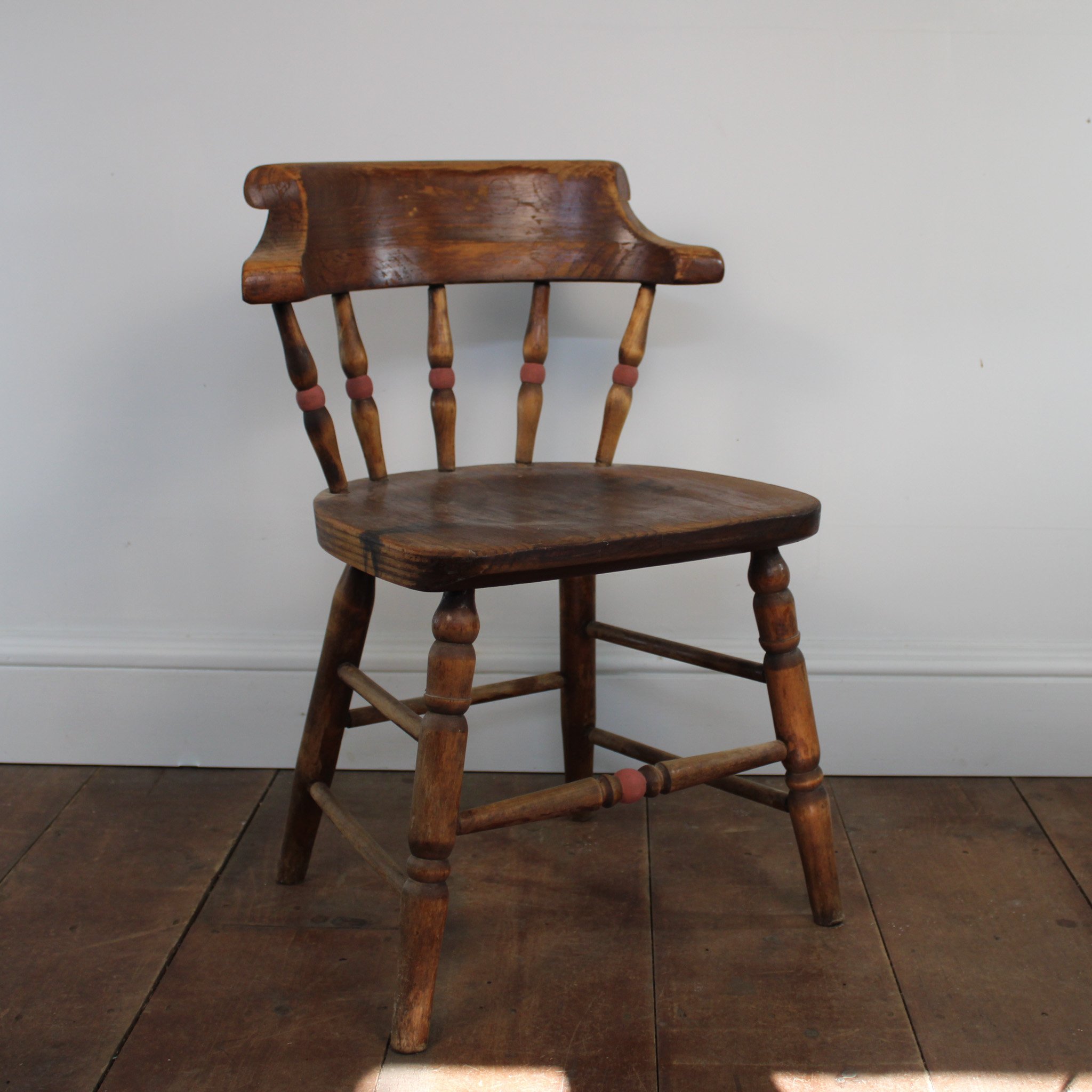 0020 Wooden Chair with Painted Highlights 30"T x 18"W x 16-1/2"D