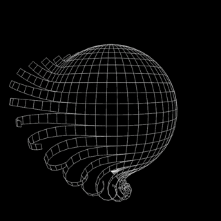 Spinning Wireframe Globe Gif
