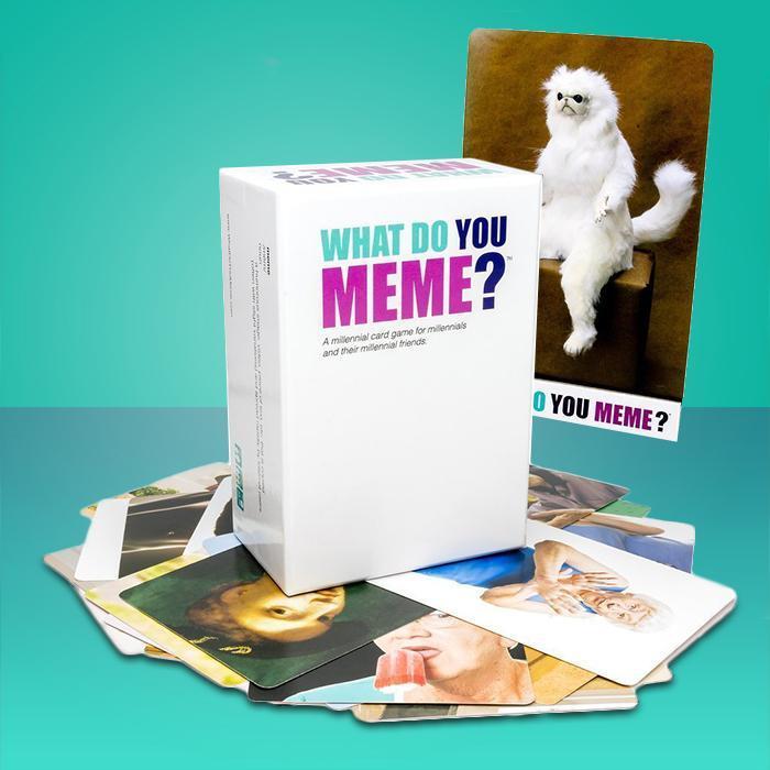 game night - For an amusing night with friends, try What Do You Meme? , a Cards Against Humanity-esque card game where you compete to create the funniest meme by throwing down a caption card for a meme-worthy photo. It's pretty much a guarantee for a fun night in. And don't worry, when things start getting a little familiar you can pick up an expansion pack or two to keep the game fresh.