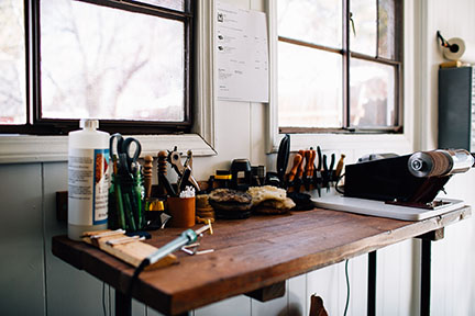 In the Studio with Stitch &amp; Shutter- Burnishing Work Space