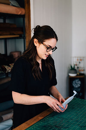 Megan wet molding and forming a mini trinket bowl in the Stitch &amp; Shutter Studio 