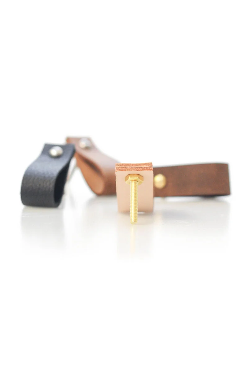Leather Drawer Pulls  Dichotomie Studio Leather Goods