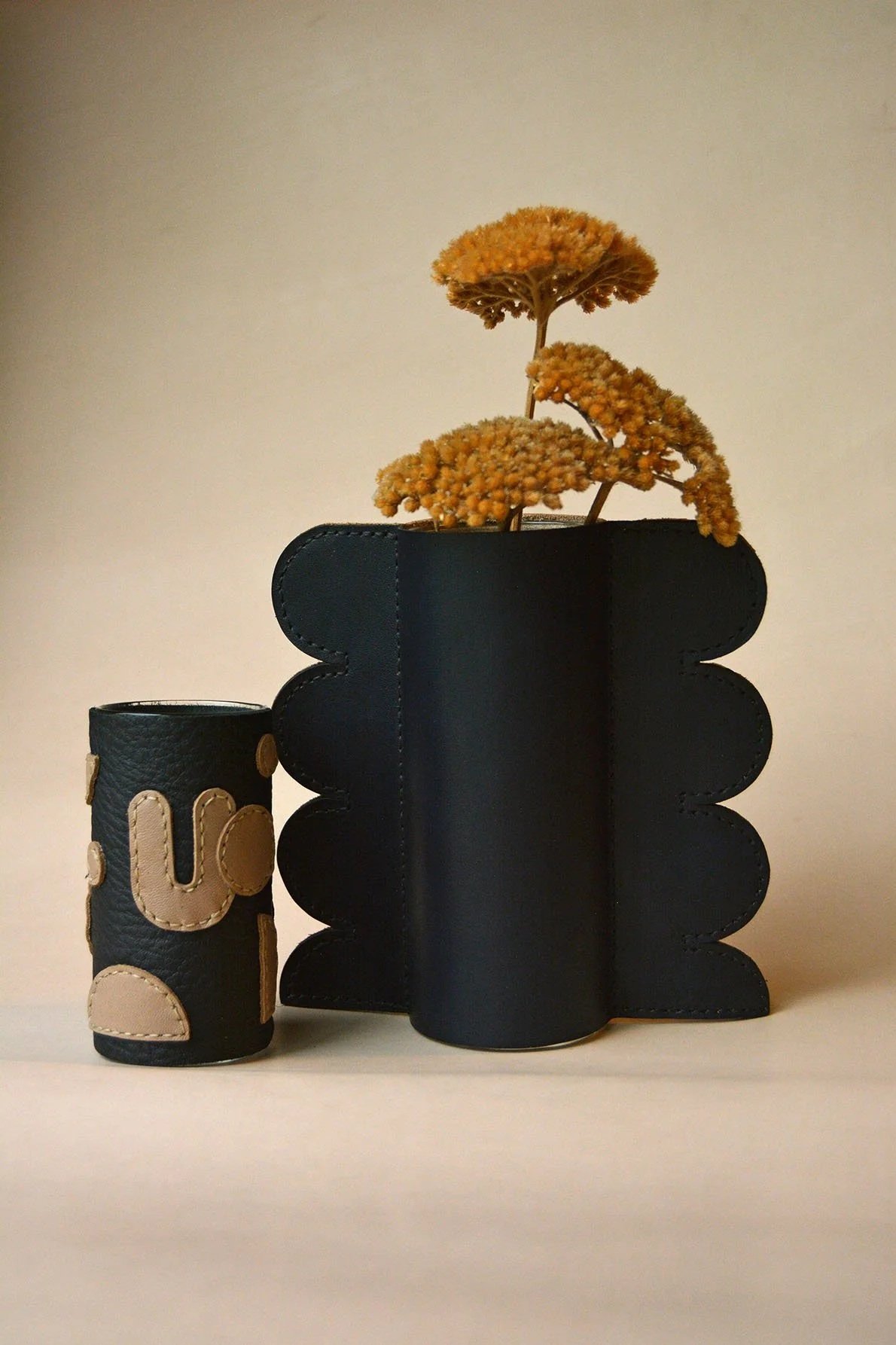 Sculptural Leather Vessels