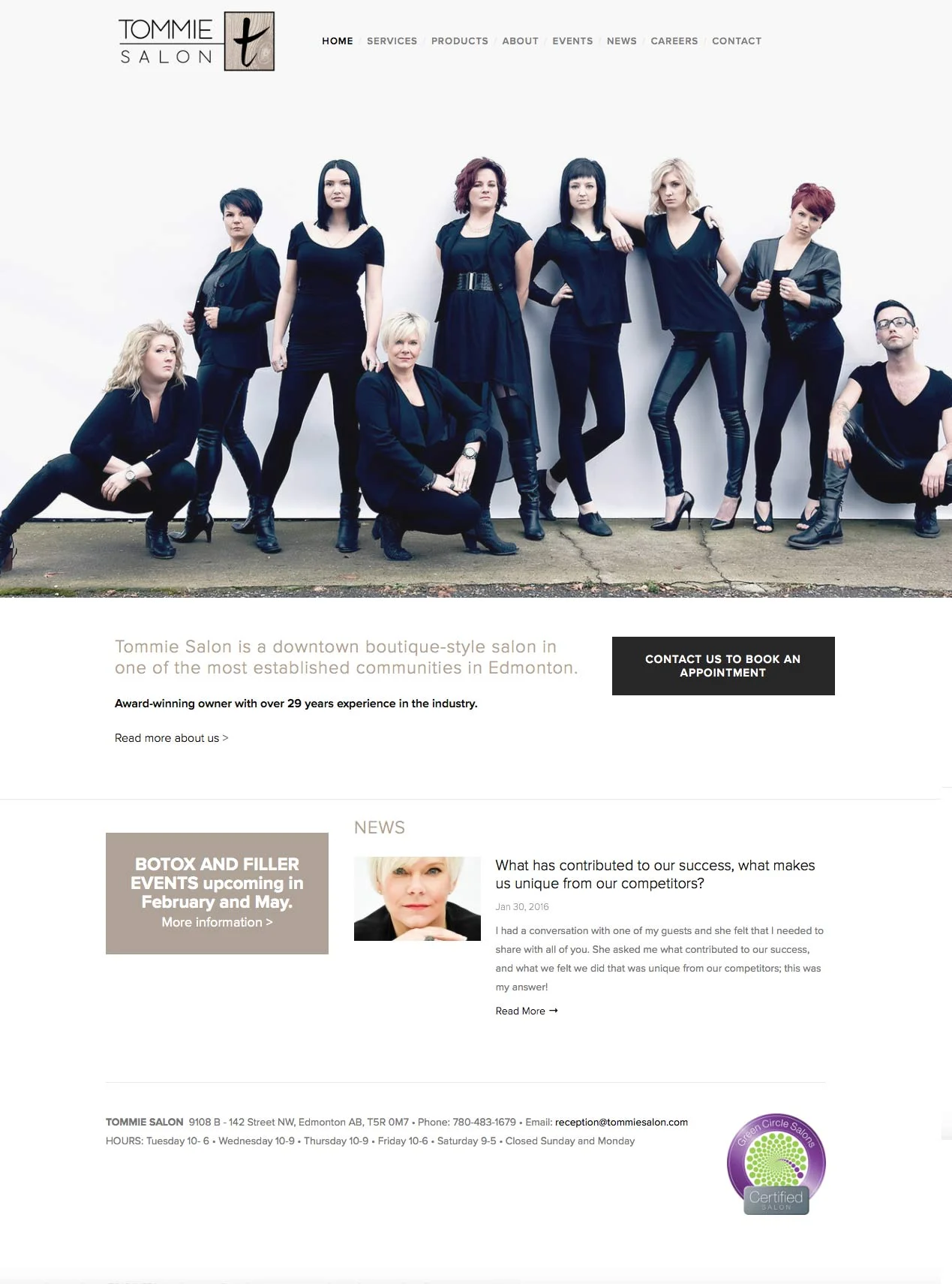 Tommie Salon website