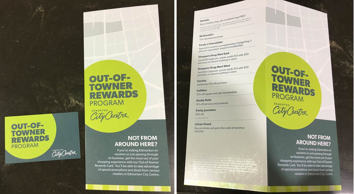 Edmonton City Centre Out-of-Towner Rewards Program