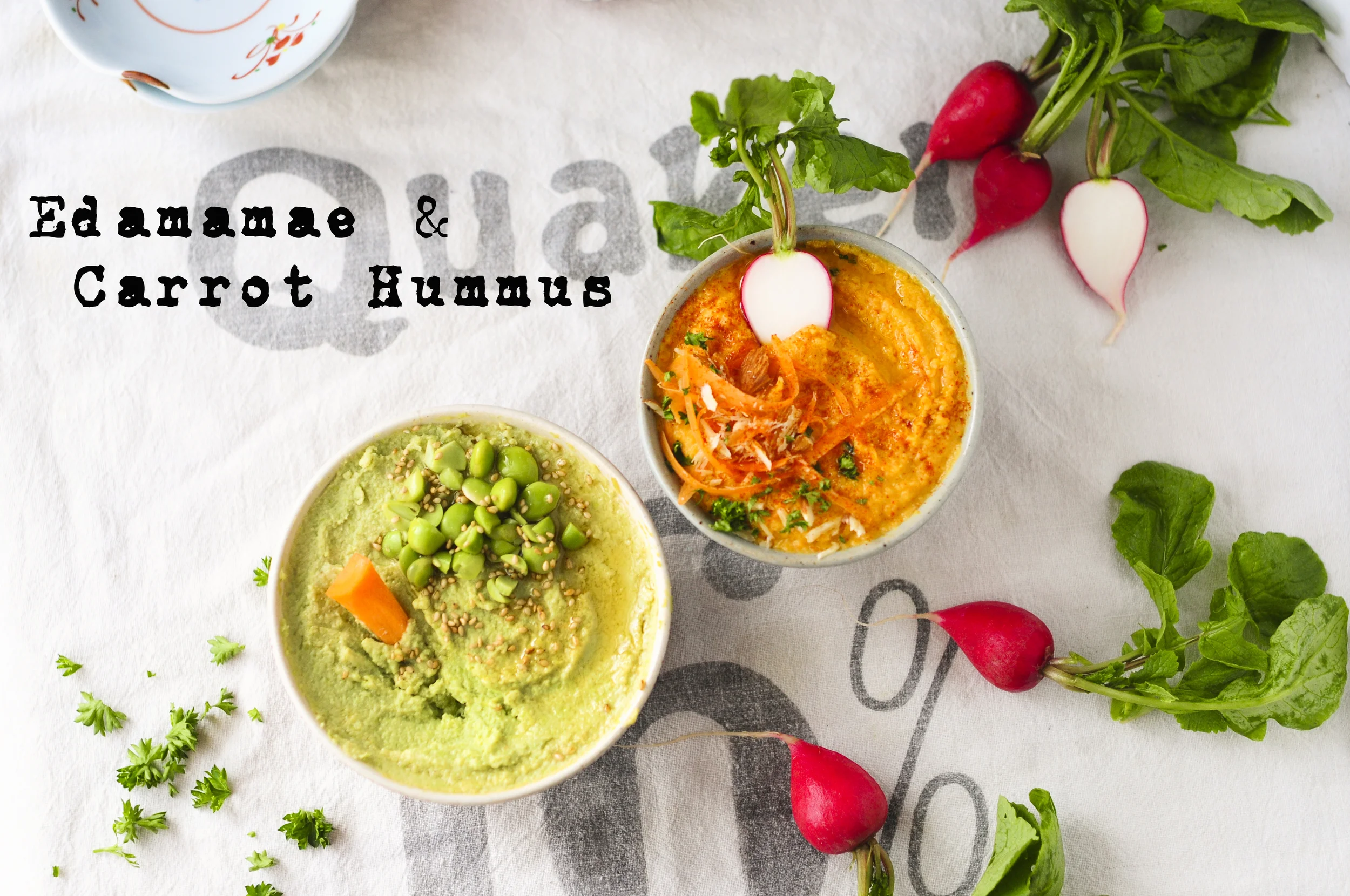 Edamame & Carrot Hummus / 枝豆とキャロットのフムス