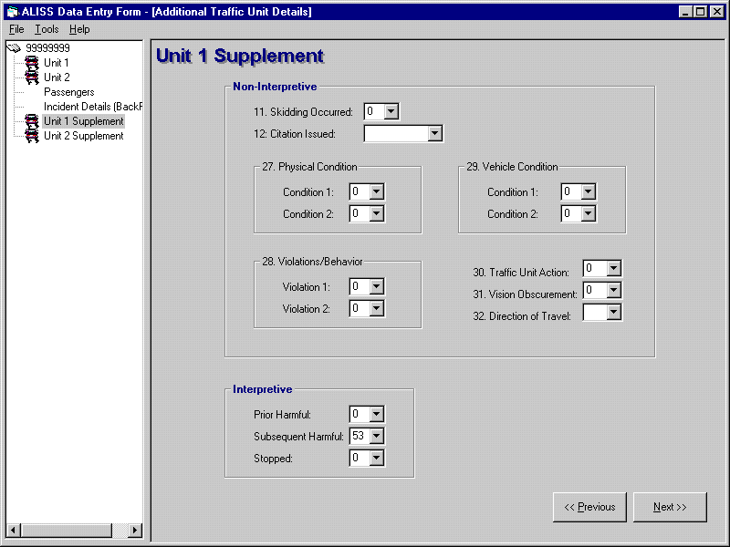ALISS - Data Entry Form - Unit 1 Supplemental