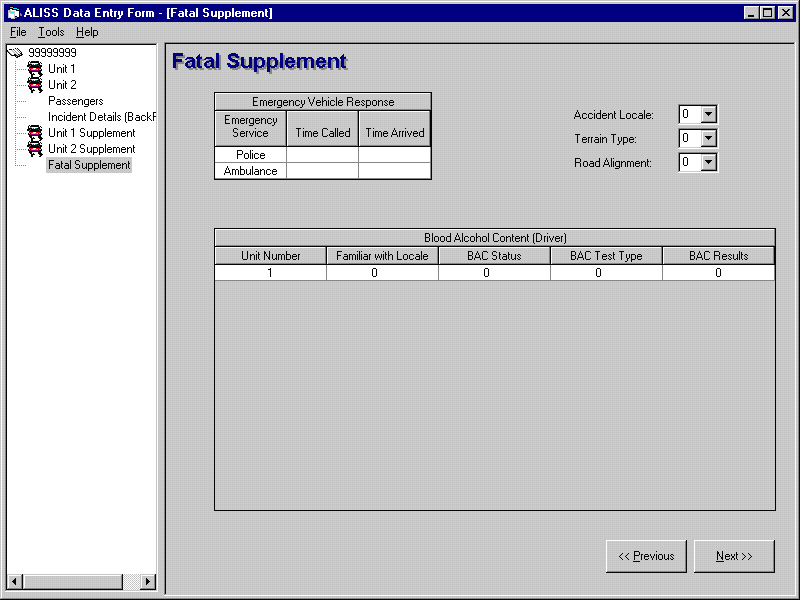 ALISS - Data Entry Form - Fatal Supplemental