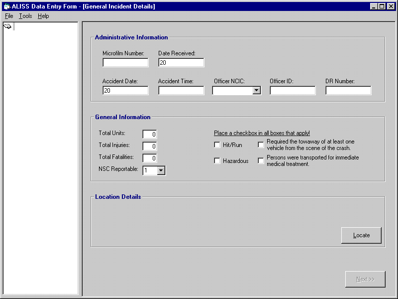 ALISS - Data Entry Form