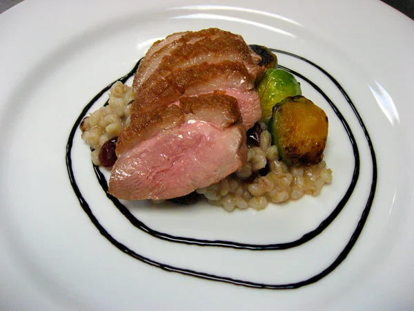Roasted Duck Breast, Barley & Brussels Sprouts