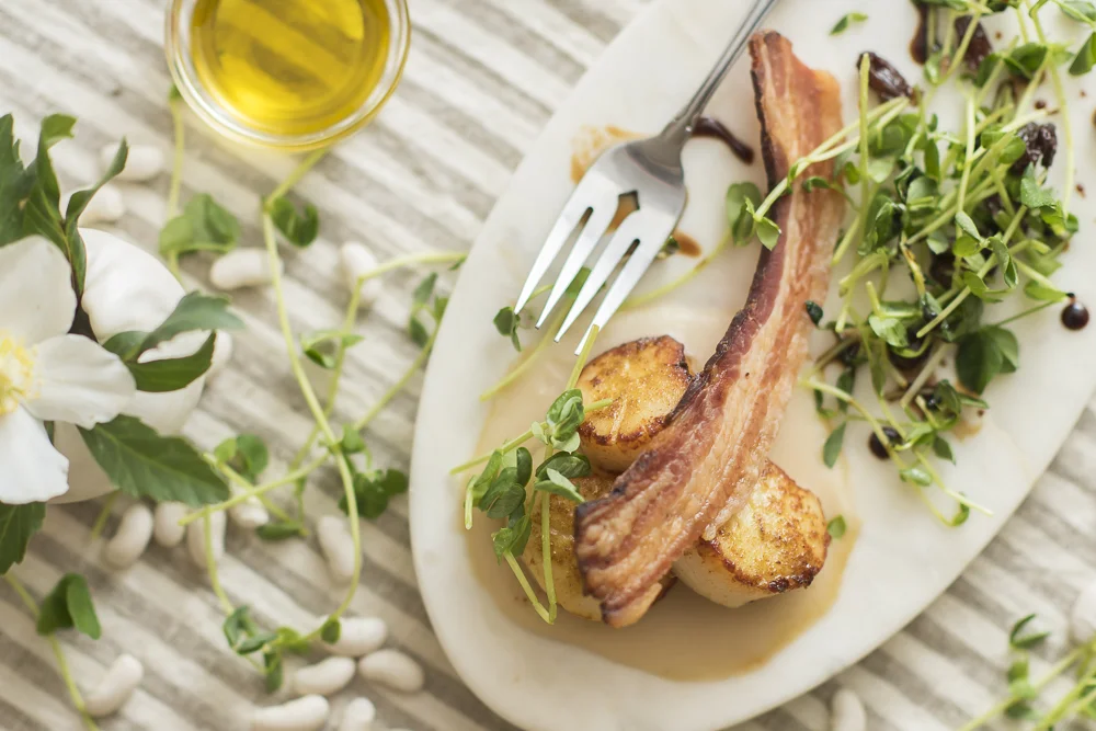 The 8th Day of Christmas: Scallops with Cannellini Bean Purée & Applewood Smoked Bacon