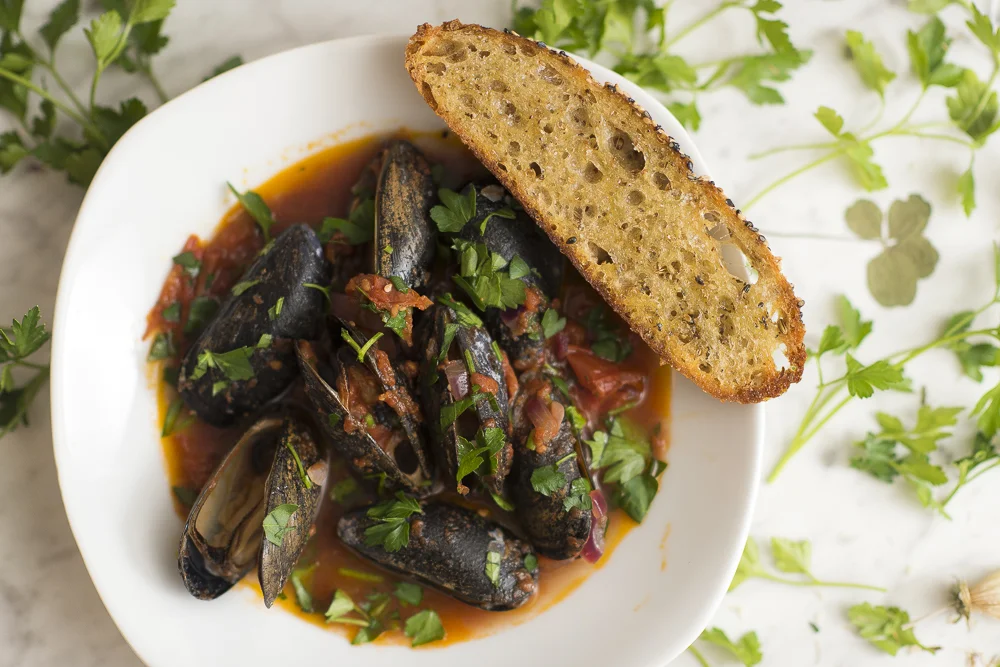 A Trip to Tofino and Mussels with Tomato, Red Wine & Chorizo