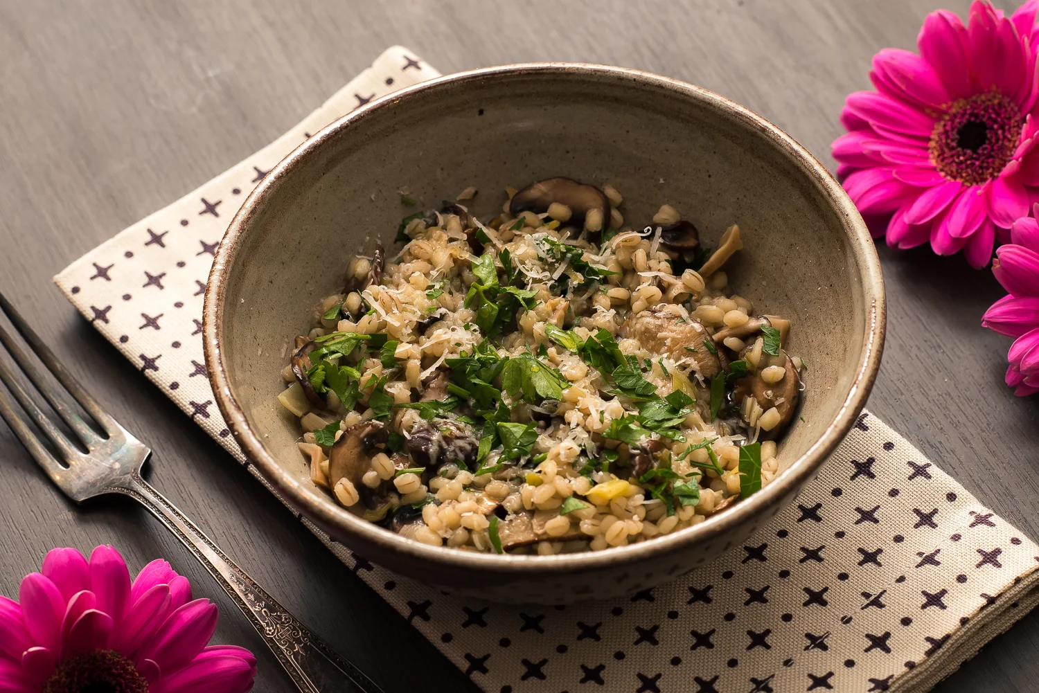 Mushroom & Leek Barley 'Risotto'