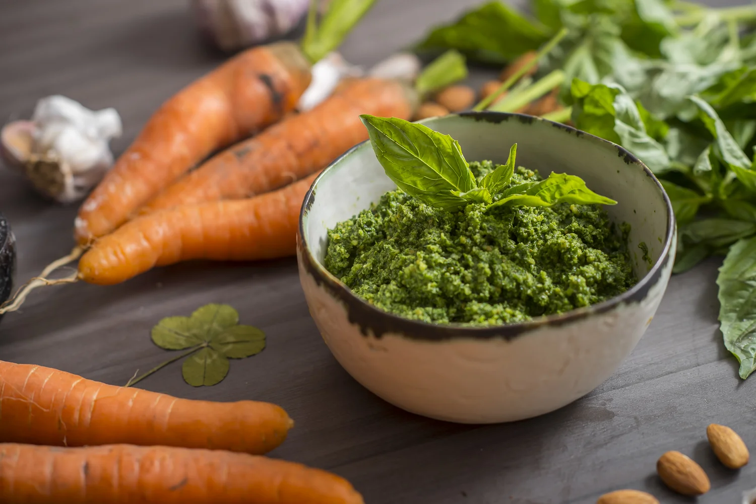 Carrot Top Pesto & Musings on Food Waste