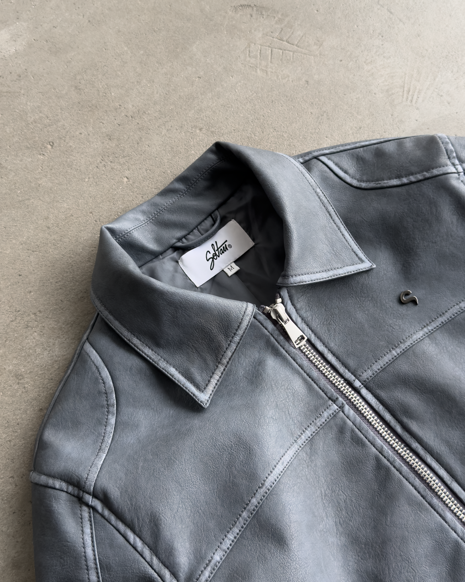 Indigo Faux Leather Jacket — Soltau