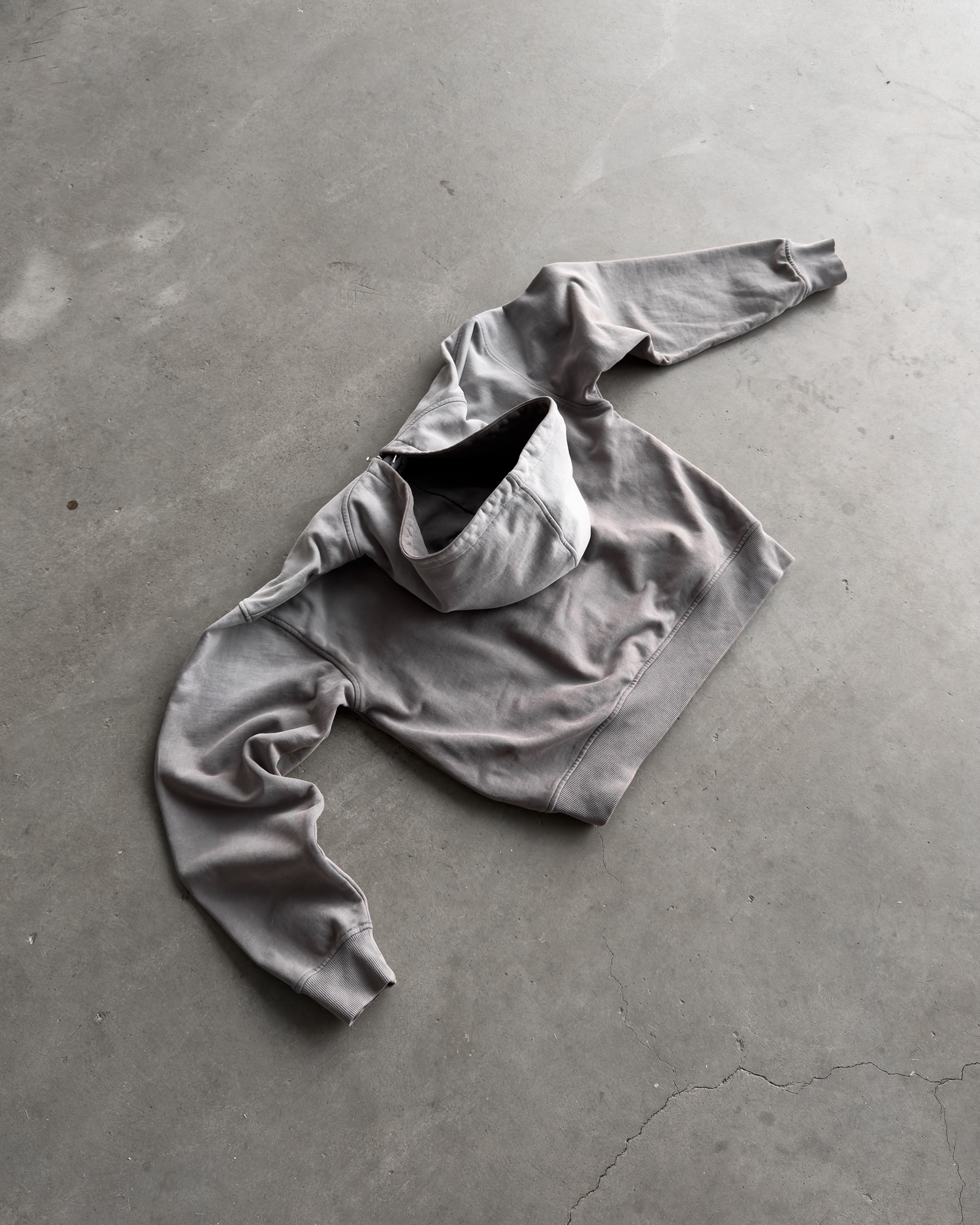 Gray Applique Zip Up Hoodie — Soltau