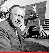 Marcel Breuer in front of&nbsp;St. Johns Abbey church.