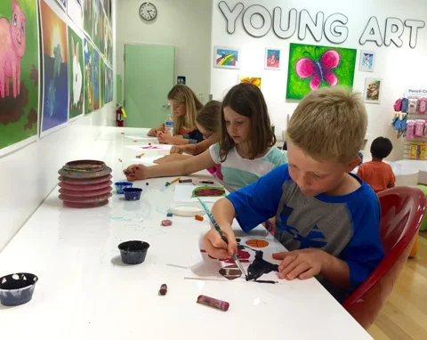Image of students taking art class.