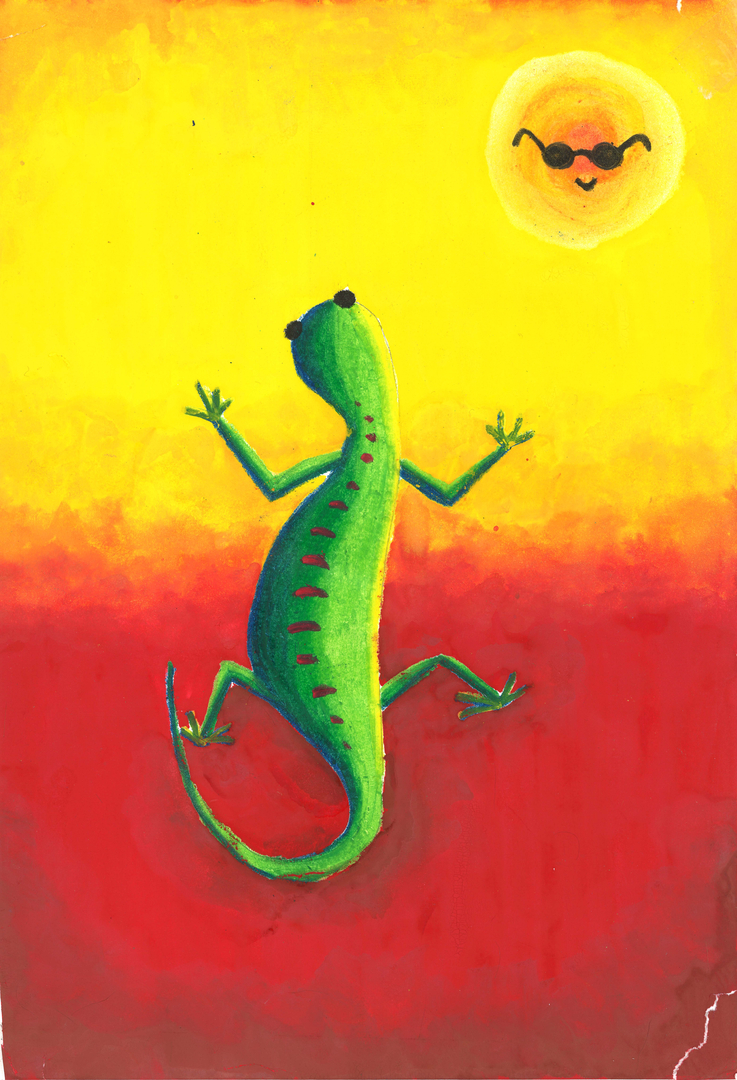 Image of a painting of a lizard.